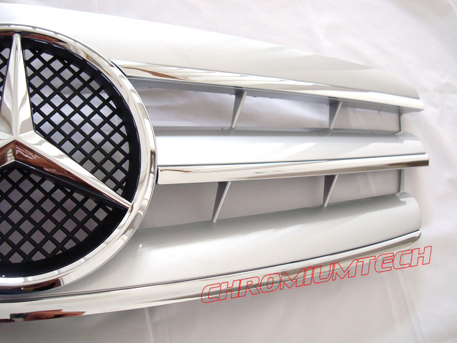 00 07 mercedes w203 silver chrome 3 fin sport grill c class amg c32 c280 c320 ebay 00 07 mercedes w203 silver chrome 3 fin sport grill c class amg c32 c280 c320 ebay