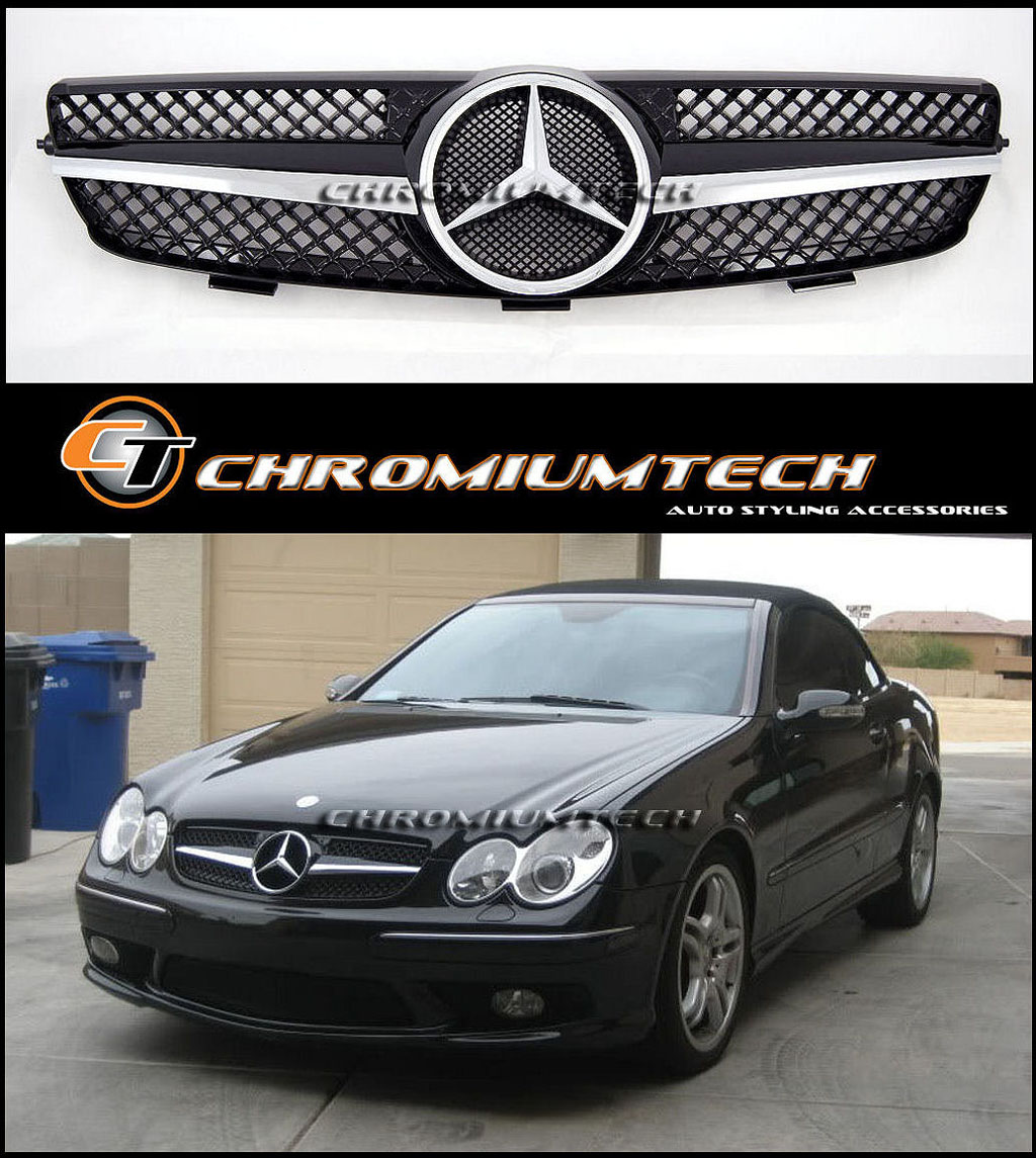 0309 Mercedes W209 CLK BLK/ CHROME GRILL CLK270 CLK320 CLK350 CLK55