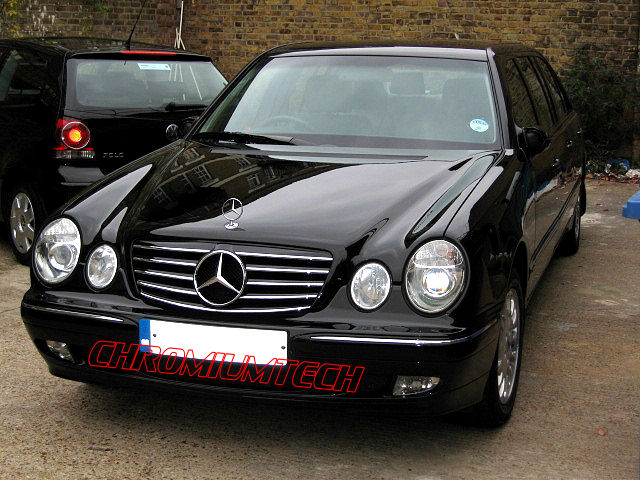 0002 Mercedes W210 E Class Black CHROME Sport Grill Chromiumtech Limited