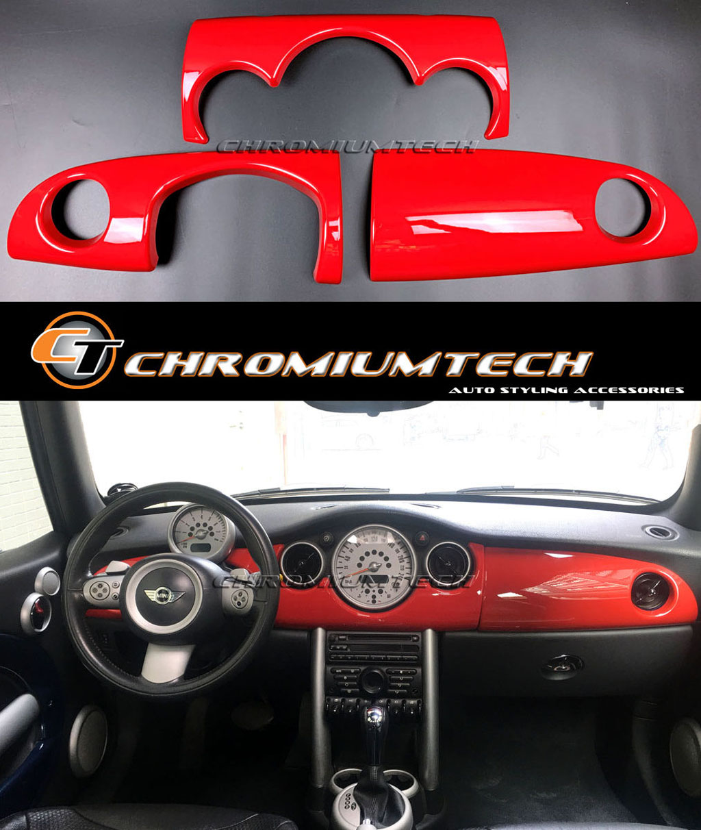 Details About Mk1 Mini Cooper S One Jcw R50 R52 R53 Chili Red Dashboard Cover For Lhd Models