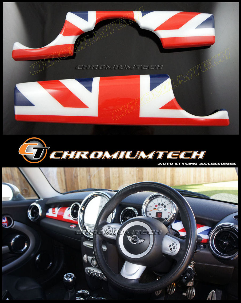 MINI Cooper/S/ONE Union Jack Dashboard Panel Trim Cover R55 R56 R57 R58 R59  LHD