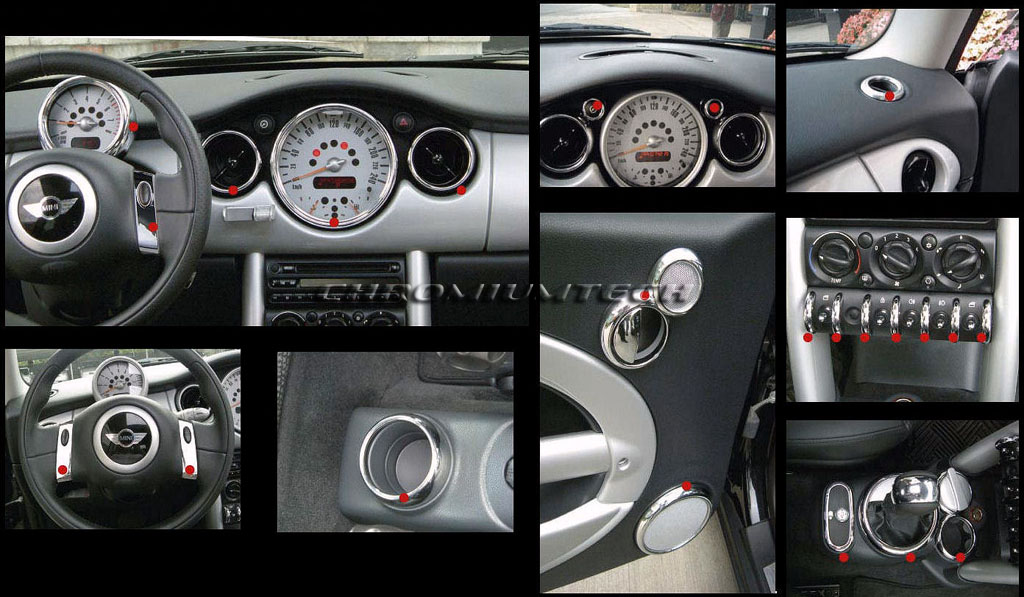 MK1 BMW MINI Cooper/S/ONE R50 R52 R53 Chrome Interior Dial