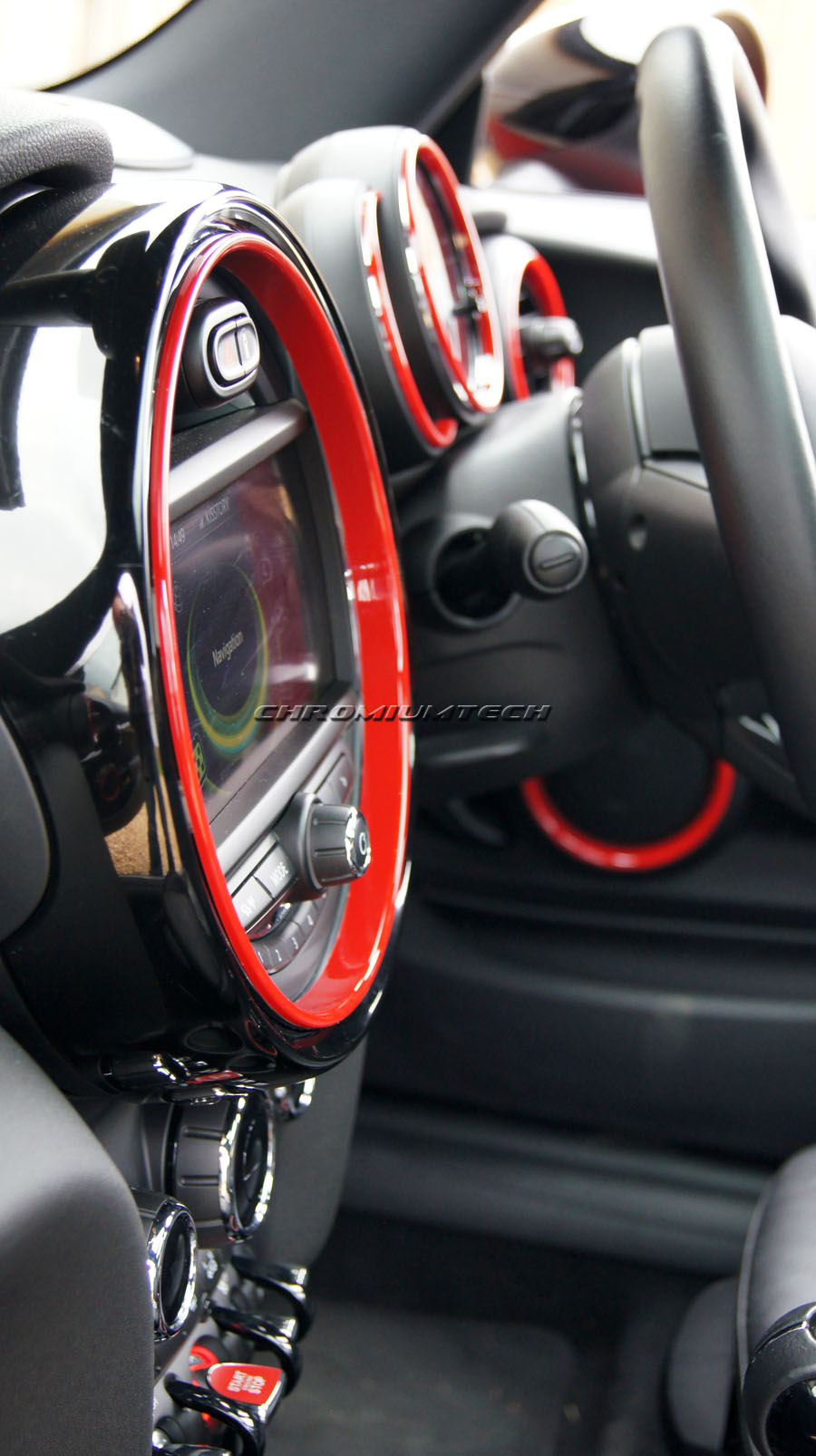 MINI Cooper/S/ONE F55 F56 F57 RED Interior Rings Kit for