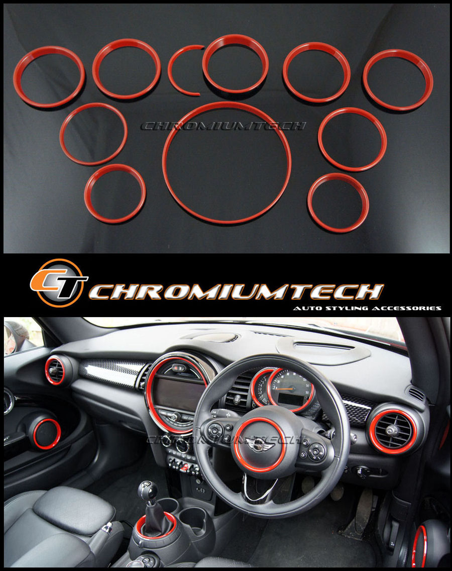 MINI Cooper/S/ONE F55 F56 F57 RED Interior Rings Kit for models w ... MINI Cooper/S/ONE F55 F56 F57 RED Interior Rings Kit for models w ...