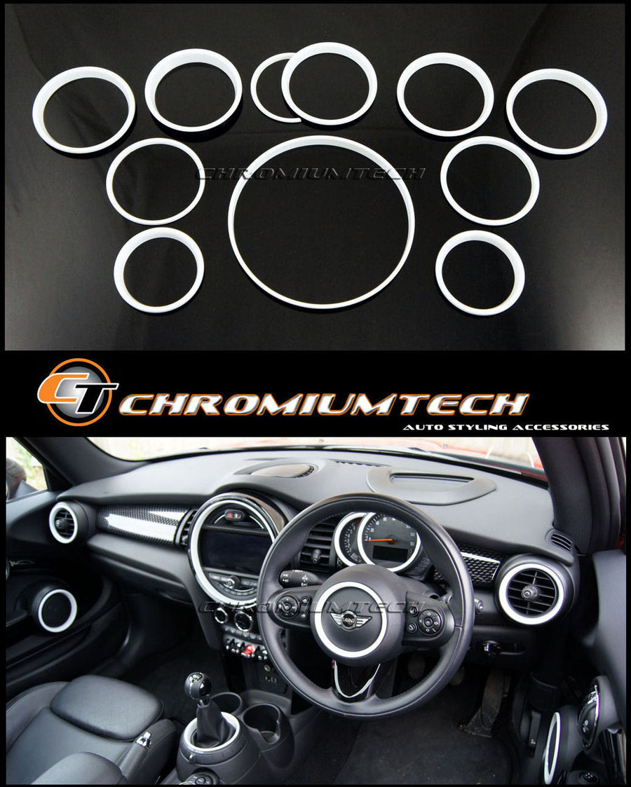 Details About Mini Cooper S One F55 F56 F57 White Interior Rings For Models W O Navigation Xl