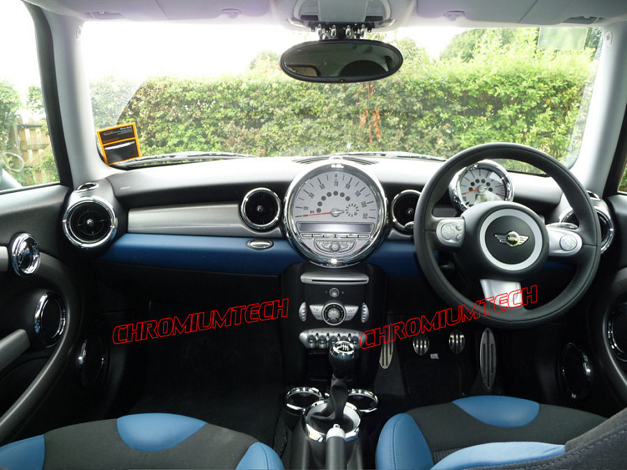 Details Zu Mk2 Mini Cooper R55 R56 R57 R58 R59 Chrome Interior Dial Dashboard Trim Kit 27pc