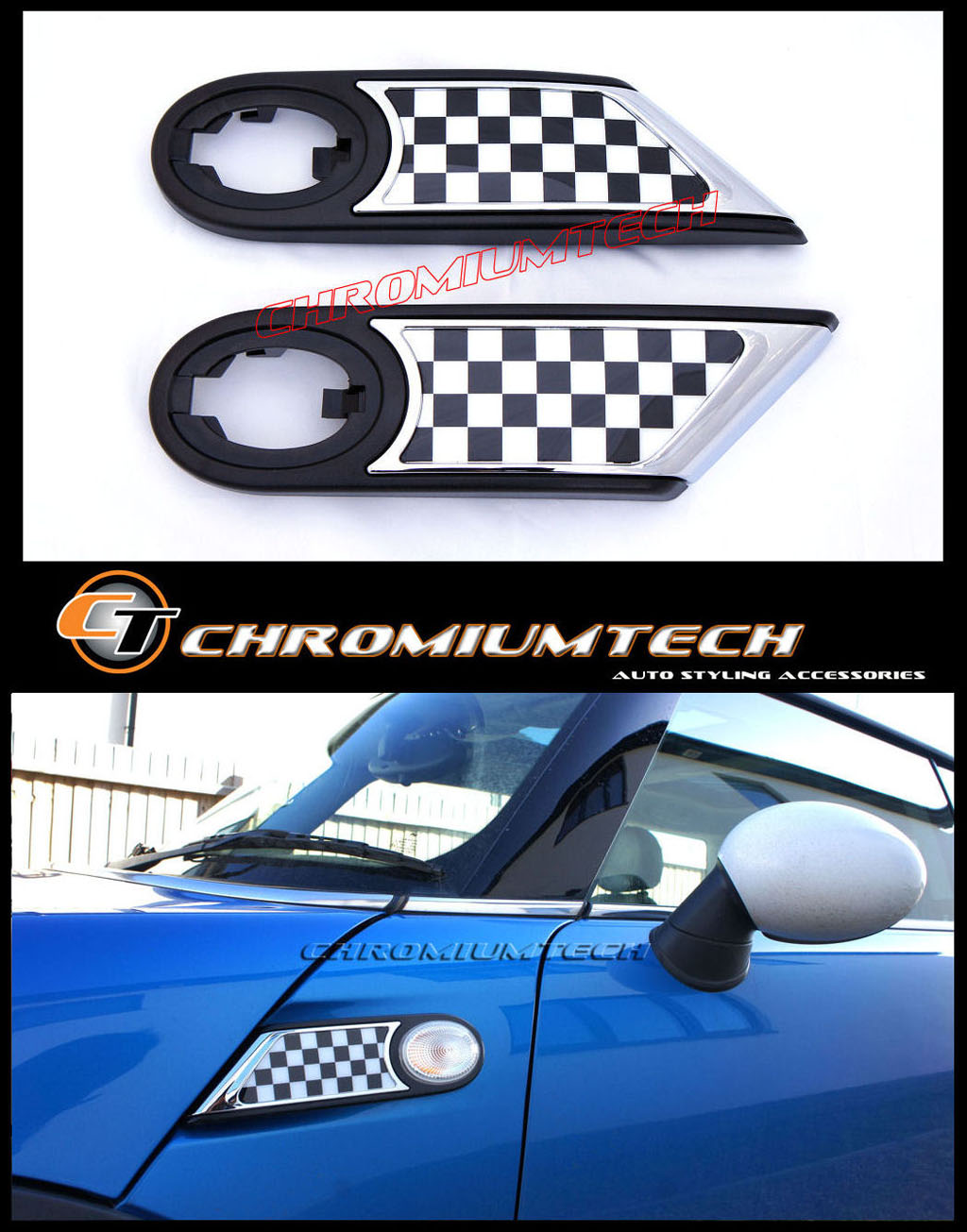 Mini Cooper R55 R56 R57 R58 R59 Inglaterra Bandera respiraderos laterales Cubos Para Repetidor